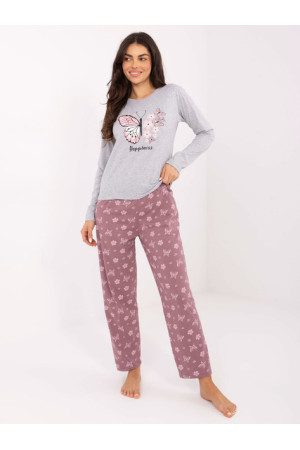 2 dalių medvilninė pižama (pilkos spalvos)