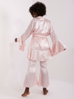 3 dalių pižama su chalatu (šviesiai rožinės spalvos)