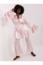 3 dalių pižama su chalatu (šviesiai rožinės spalvos)