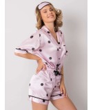 2 dalių satino imitacijos pižama su taškiukais (rožinės spalvos)