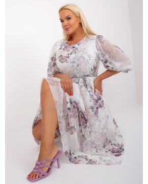 Plus size dydžio midi suknelė moterims Lakert (balta)
