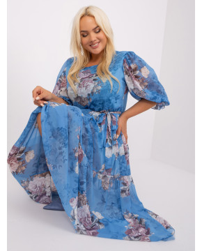 Plus size dydžio midi suknelė moterims Lakert (mėlyna)