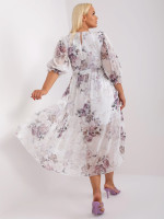 Plus size dydžio midi suknelė moterims Lakert (balta)