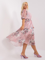 Plus size dydžio midi suknelė moterims Lakert (rožinė)