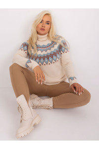 Plus size dydžio megztinis moterims (baltos spalvos)