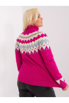 Plus size dydžio megztinis moterims (rožinės spalvos)