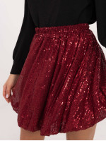 Puošnus šventinis sijonas su blizgučiais (bordo)