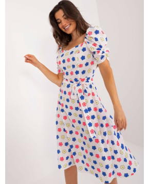 Gėlėta vasarinė suknelė Lakert (balta)