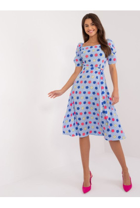 Gėlėta vasarinė suknelė Lakert (mėlyna)