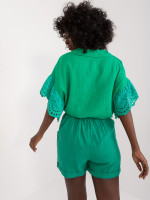 Lininiai šortai moterims (žali)