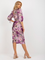Kokteilinė midi suknelė su gėlių raštais Lakert (violetinė)