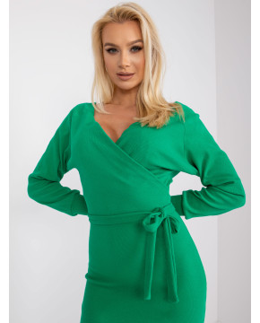 Suknelė su dirželiu Rue Paris (Žalios spalvos)