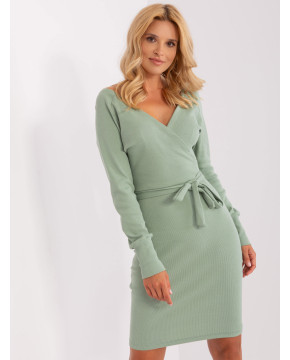 Suknelė su dirželiu Rue Paris (Pistacijų spalvos)