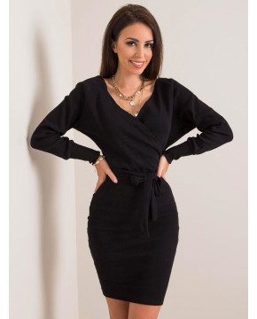 Suknelė su dirželiu Rue Paris (Juodos spalvos)