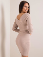 Suknelė su dirželiu Rue Paris (Smėlio spalvos)