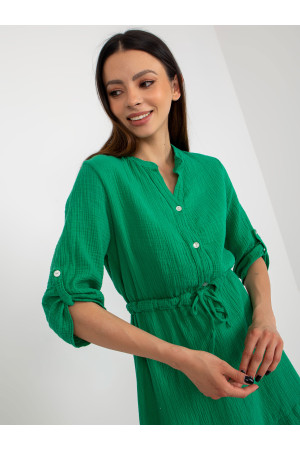 Muslino medvilnės suknelė (Žalios spalvos)