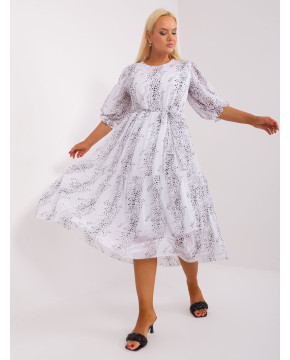 Plus size dydžio vasarinė suknelė moterims Lakert (balta)