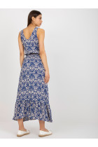 Ilga vasarinė suknelė su raštais (mėlyna)