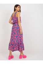 Ilga vasarinė suknelė su raštais (turkio spalvos)