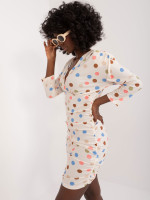 Aptempta suknelė moterims su taškeliais (balta)