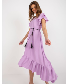 Ilga vasarinė suknelė moterims su raukiniais (levandų)