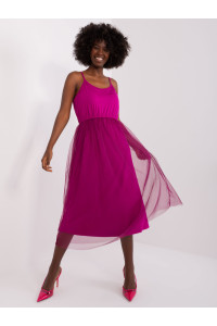 Kokteilinė suknelė moterims su tiuliu (purpurinės spalvos)