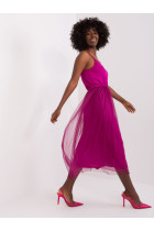 Kokteilinė suknelė moterims su tiuliu (purpurinės spalvos)