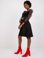 Kokteilinė suknelė pūstomis rankovėmis Segovia (Juoda)