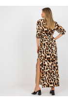 Asimetriška ilga suknelė su leopardo raštais Lakert
