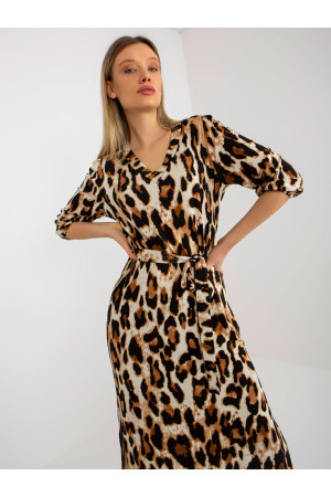 Asimetriška ilga suknelė su leopardo raštais Lakert