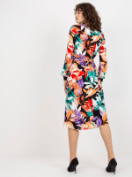 Platėjanti midi suknelė su gėlių raštais Ex mod (juodos spalvos)