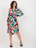 Platėjanti midi suknelė su gėlių raštais Ex mod (juodos spalvos)