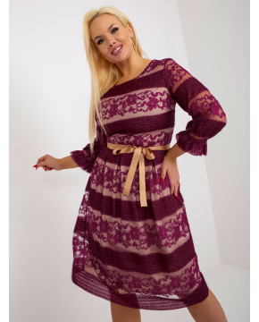 Plus size dydžio kokteilinė suknelė moterims Lakert (violetinė)