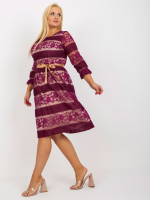 Plus size dydžio kokteilinė suknelė moterims Lakert (violetinė)