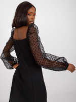 Kokteilinė suknelė pūstomis rankovėmis Lakert (Juoda)