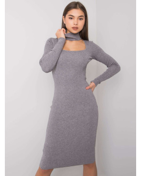 Aptempta suknelė aukštu kaklu Oh Bella (Pilka) Aptempta suknelė aukštu kaklu Oh Bella (Pilka)