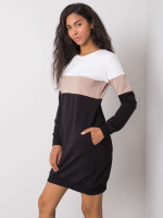 Sportinio stiliaus medvilnės suknelė Rue Paris (juoda)