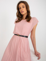 Klostuota suknelė moterims su dirželiu (Rožinės spalvos)
