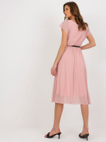 Klostuota suknelė moterims su dirželiu (Rožinės spalvos)