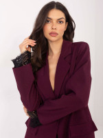 Moteriškas švarkas su nėriniais (bordo)