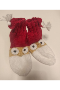 Vaikiškos kalėdinės kojinytės su sniego seniais (raudona-balta)
