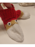 Vaikiškos kalėdinės kojinytės su sniego seniais (raudona-balta)