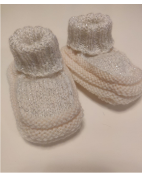 Vaikiškos kojinytės su sidabriniu blizgučiu (baltos)