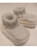 Vaikiškos kojinytės su sidabriniu blizgučiu (baltos)