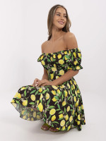 Trumpa vasarinė suknelė moterims su citrinomis