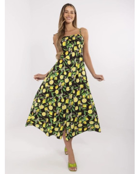 Ilga vasarinė suknelė moterims su citrinomis