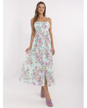 Ilga vasarinė suknelė moterims su gėlėmis