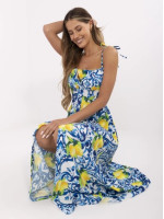 Ilga vasarinė suknelė moterims su ornamentais