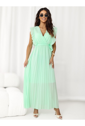 Elegantiška maxi suknelė moterims su diržu (mėtinė)