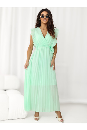 Elegantiška maxi suknelė moterims su diržu (mėtinė)